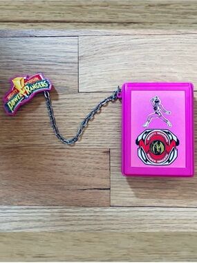 Mighty Morphin Power Ranger Pager Clip-on  1993 Multi Function. Pink. WORKS